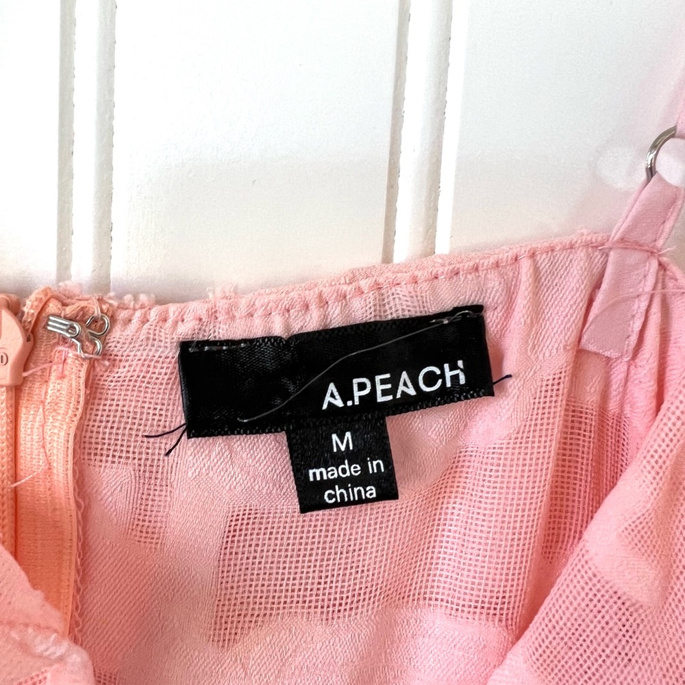 A.Peach High/Low Lace Dress - Picture 5 of 10